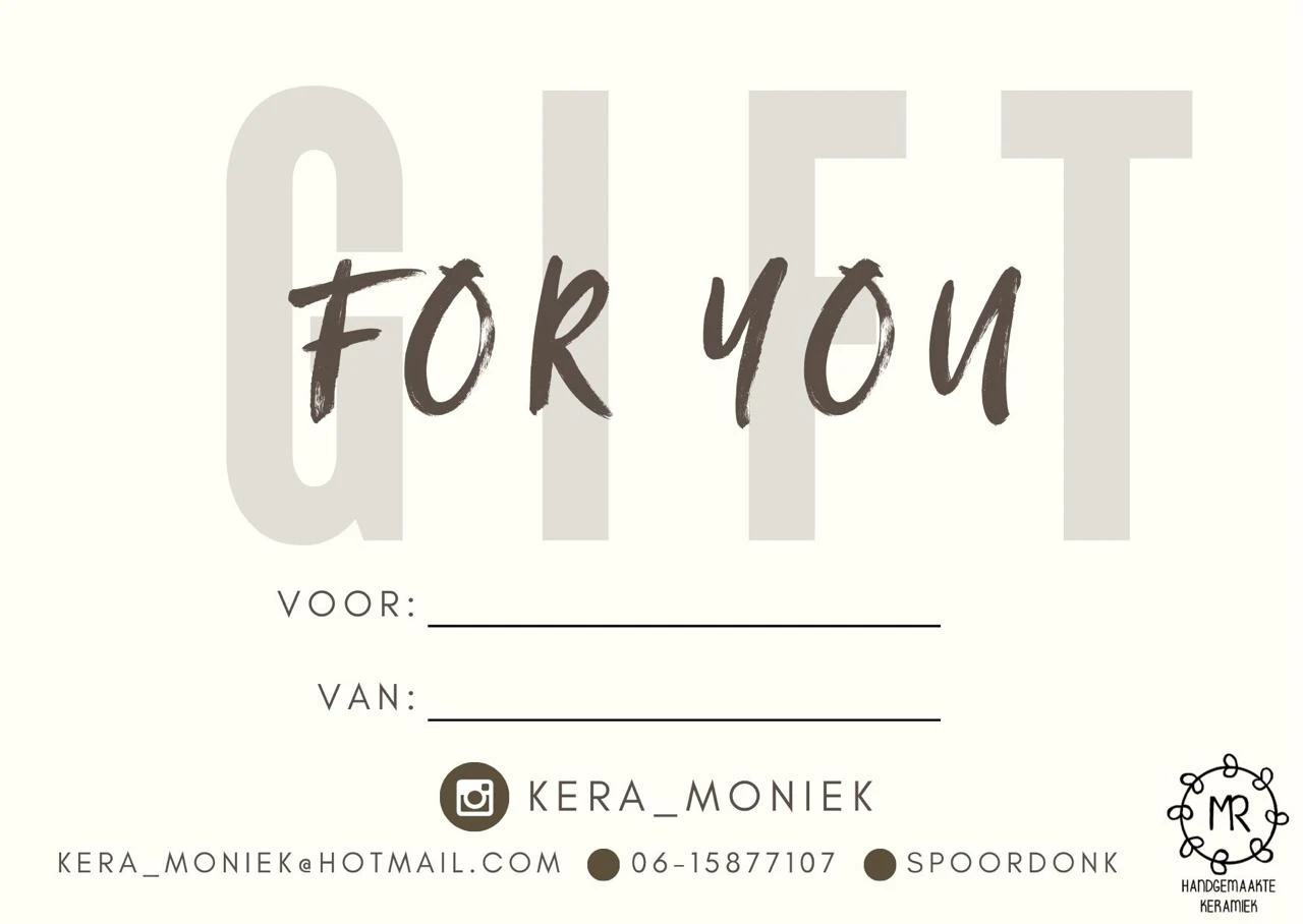 Keramoniek cadeaubon als origineel cadeau